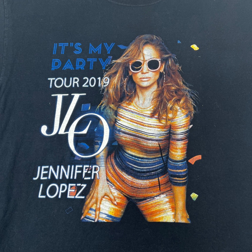 Jennifer Lopez JLo It's My Party Tour 2019 T-Shirt Mens 2XL Black Double Sided - Picture 2 of 9